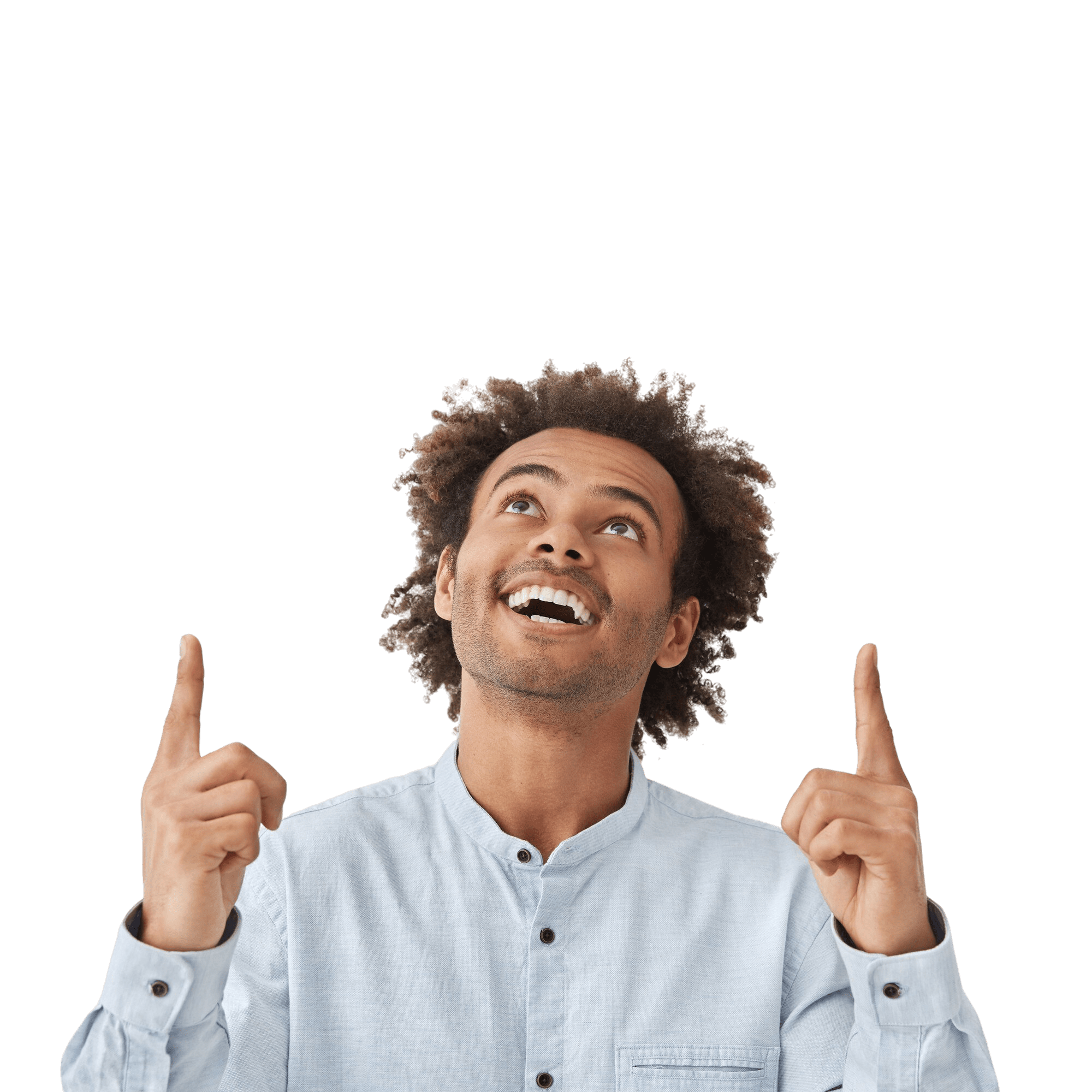 Happy Man Pointing up at Pensacola Window Tinting Phone Number